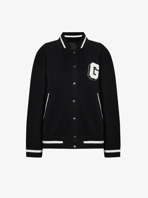 Givenchy Branded-flocking cashmere knitted jacket