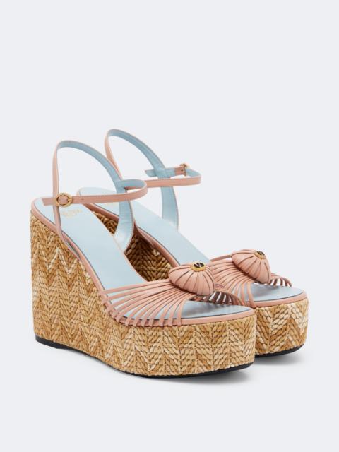 Valentino Cœur Royal leather espadrille wedges