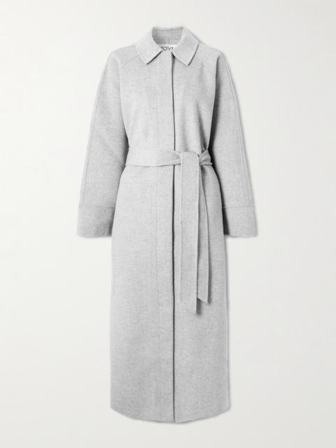 TOVE Yoonmi Belted Brushed Wool-blend Coat