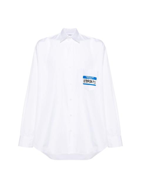 VETEMENTS logo-stamp cotton shirt