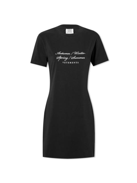 VETEMENTS VETEMENTS 4 Seasons Logo Fitted T-Shirt Dress