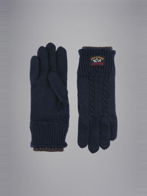 Paul & Shark WOOL BICOLOUR GLOVES