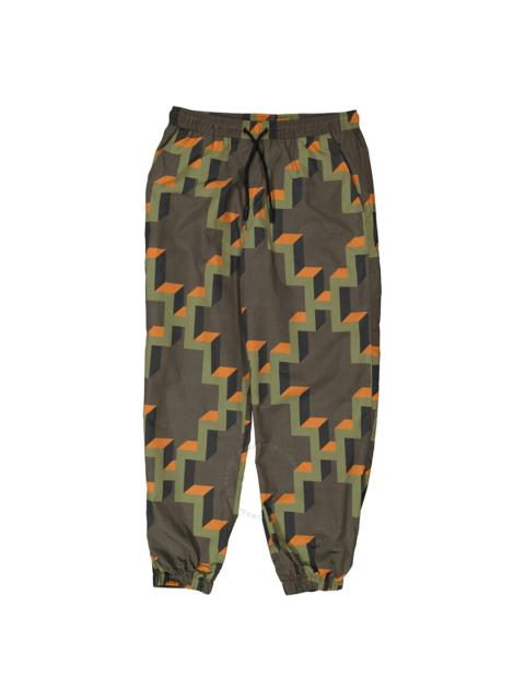 Marcelo Burlon County Of Milan Marcelo Burlon Men's Army Orange Cross Geometric-Print Joggers