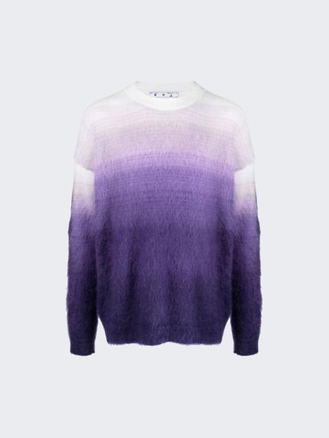 Off-White Brushed Knit Crewneck Sweater Purple