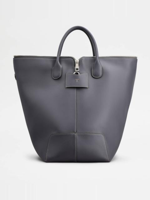 Tod's TOD'S DI BAG SWING IN LEATHER LARGE - GREY