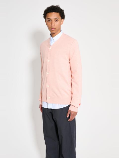 COMME DES GARÇONS PLAY KNIT CARDIGAN LIGHT PINK