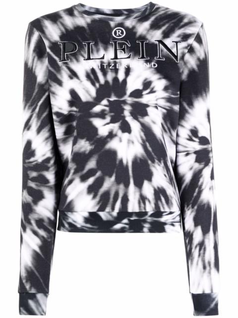 PHILIPP PLEIN logo-embroidered tie-dye sweatshirt