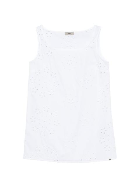 Herno eyelet square-neck top