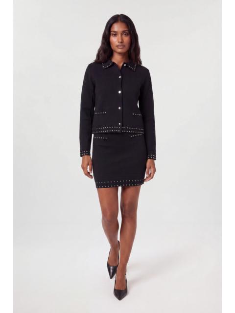 KAREN MILLEN Studded Collared Knitted Jacket