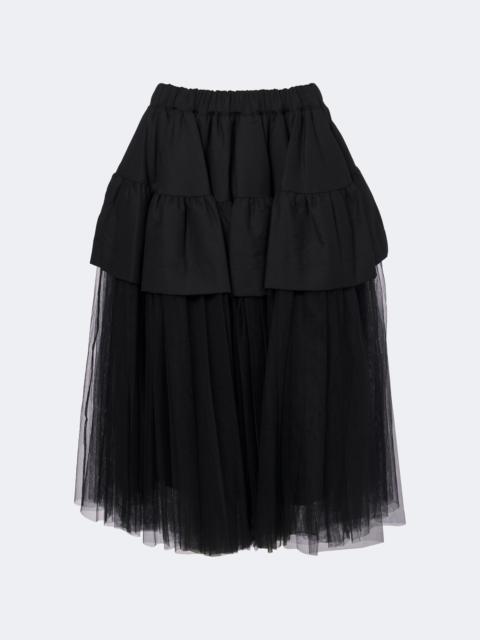 Noir Kei Ninomiya Tiered wool and tulle midi skirt