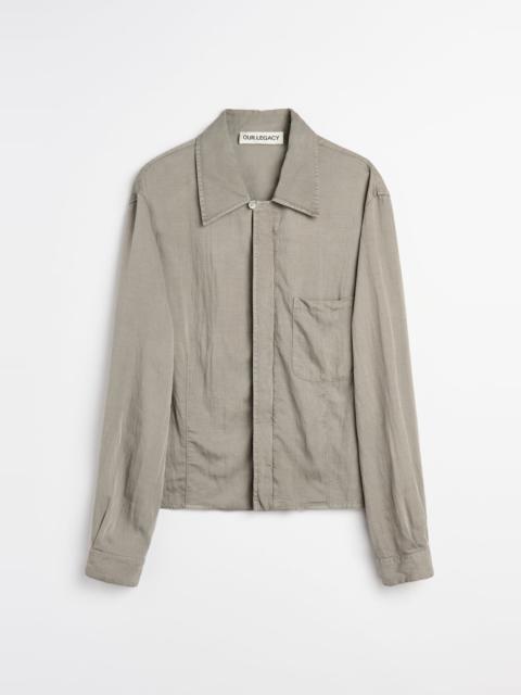 Our Legacy Sift Zip Shirt Warm Gravel Warmth Viscose