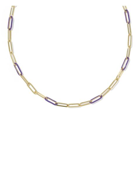 KENDRA SCOTT Courtney Gold Enamel Link and Chain Necklace
