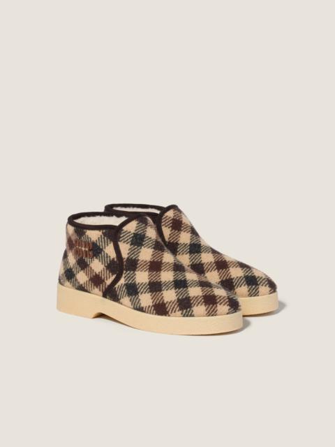 Miu Miu Wool and shearling slip-on booties