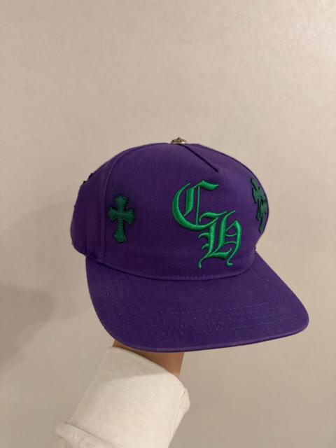 Chrome Hearts Chrome Hearts Purple Cross Embroidery Leather Applique Baseball Cap
