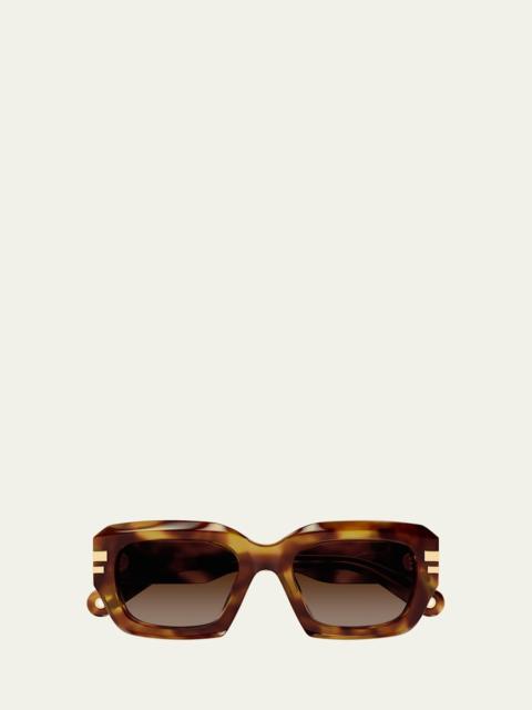Chloé Rectangle Acetate Sunglasses