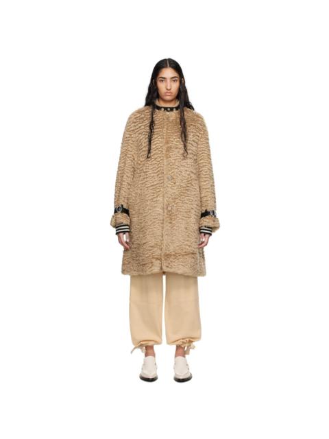 Jil Sander Brown Band Collar Coat