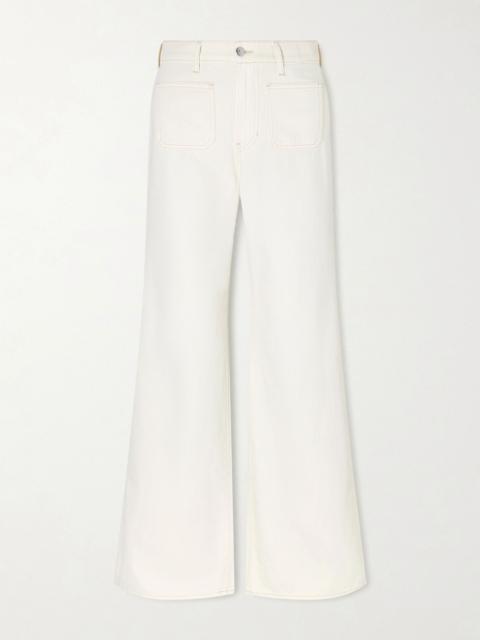 VERONICA BEARD Kasey mid-rise wide-leg jeans Ecru