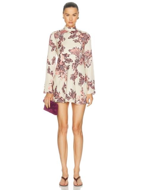 HEMANT & NANDITA Biased Mock Neck Mini Dress