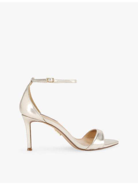 STEVE MADDEN Nevina 45 Metallic Faux-Leather Heeled Sandals