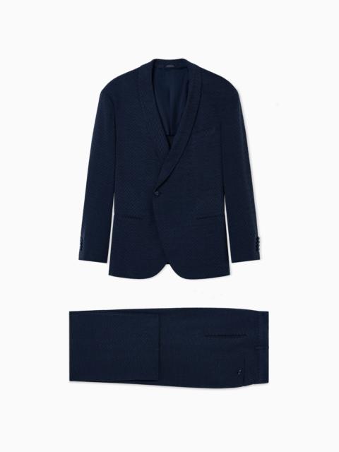 GIORGIO ARMANI CUPRO BLEND JACQUARD SUIT