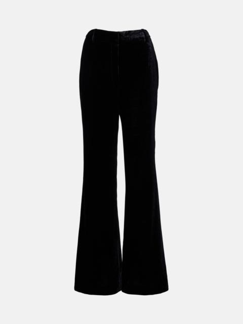 NILI LOTAN Effy high-rise flared velvet pants