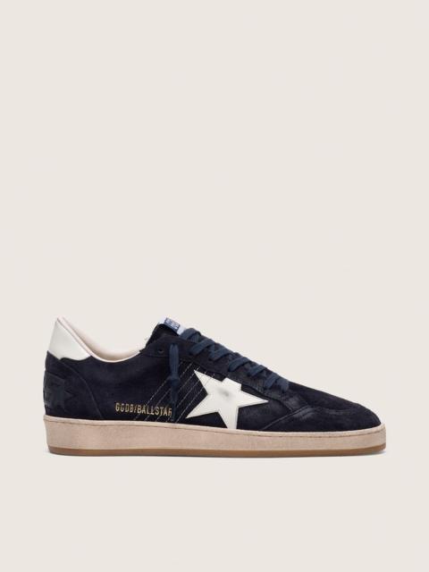 Golden Goose Men’s Ball Star in dark blue suede with white leather star