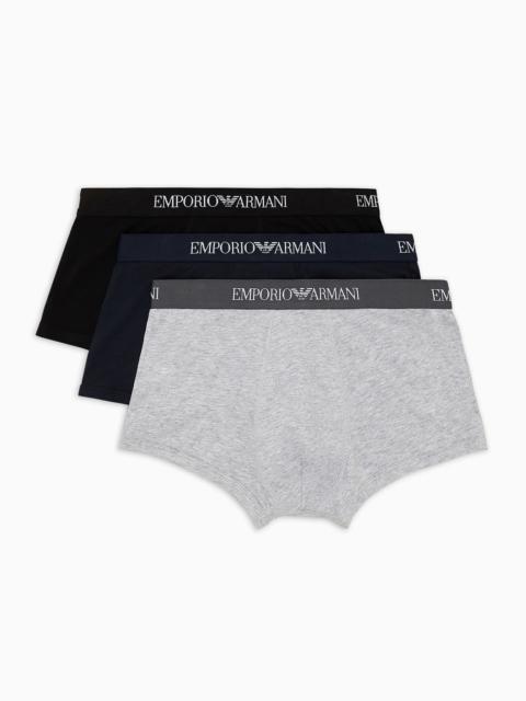 Three-pack of pure cotton basic boxer briefs