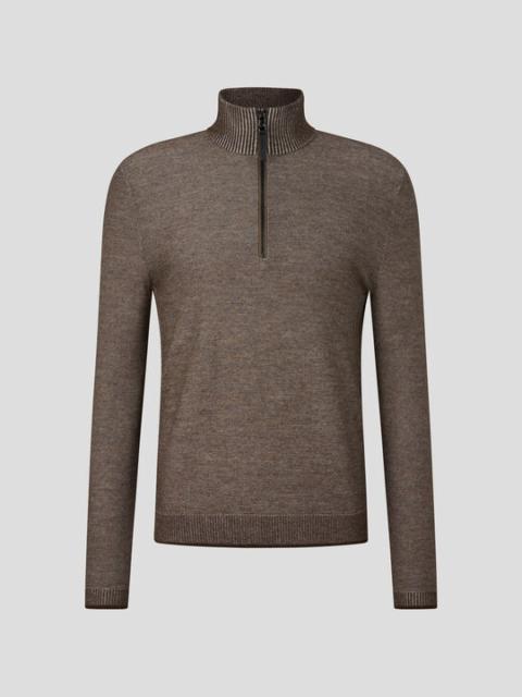 BOGNER Lias half-zippered sweater in Brown