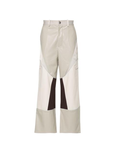 FENG CHEN WANG panelled straight-leg cargo pants