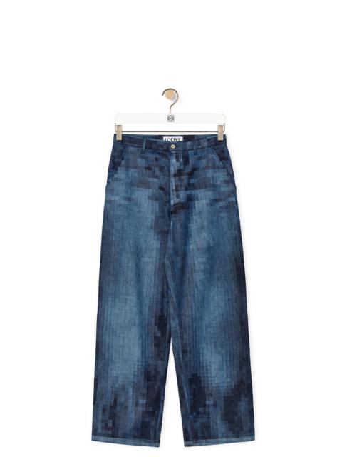 Loewe Pixelated baggy jeans in denim