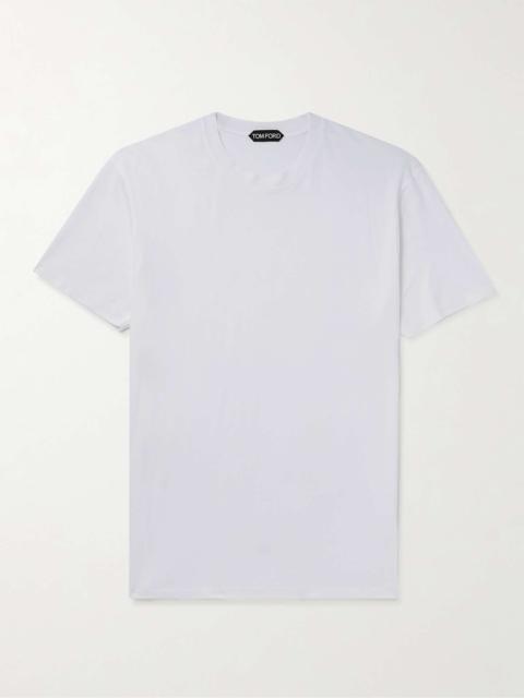 Tom Ford Logo Cotton Jersey T-shirt in White