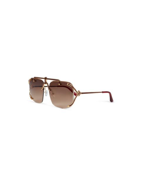 CASABLANCA Gold & Brown The Pilot Sunglasses