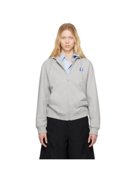 ADER error Gray Sig; TRS Tag 01 Zip-Up Hoodie