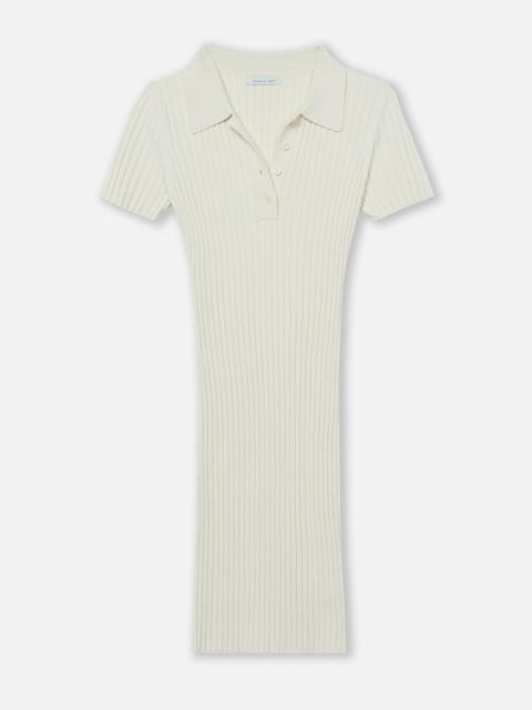 John Elliott PIPER SILK COTTON RIB POLO DRESS
