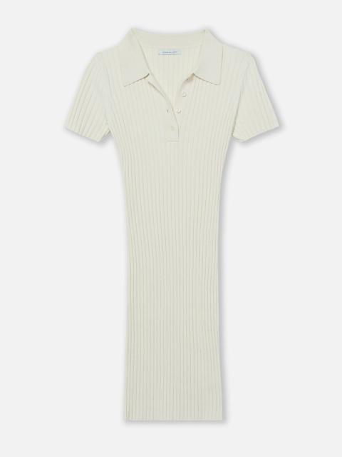 John Elliott PIPER SILK COTTON RIB POLO DRESS