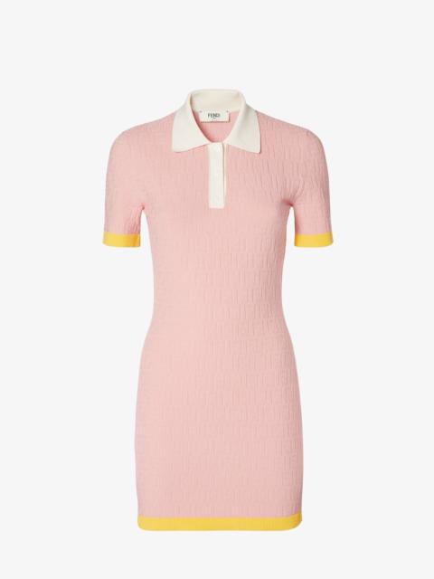 FENDI Dress Pink FF cotton and silk dress