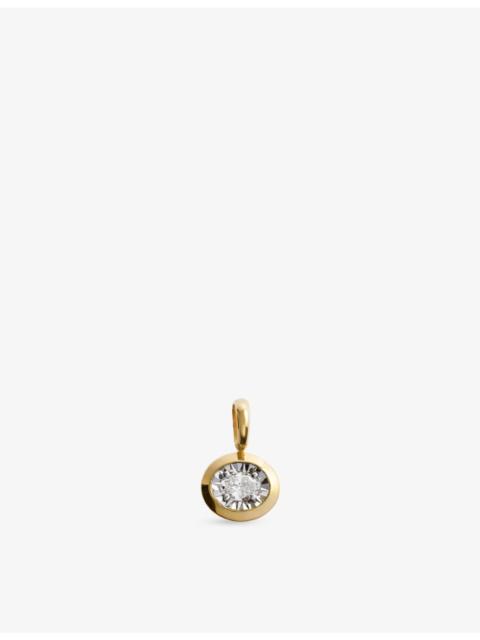 MONICA VINADER Oval 18ct Gold Vermeil And Lab Grown Diamond Pendant