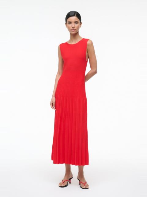 STAUD STAUD ELYSE DRESS RED ROSE