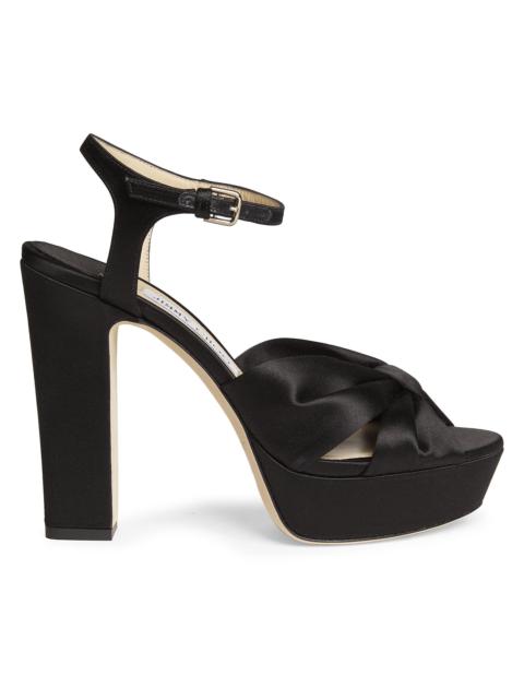 JIMMY CHOO Women's Heloise 120MM Satin Platform Sandals - Black