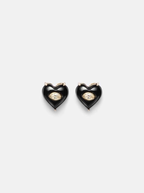 SYDNEY EVAN 14kt gold (585/1000) earrings with diamonds and onyx