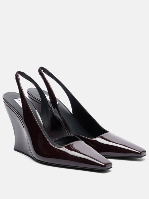 Alaïa Patent leather wedge slingback pumps