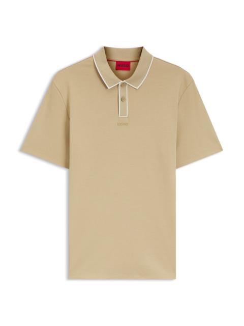 HUGO LUXURY COTTON POLO SHIRT WITH CONTRAST TRIM