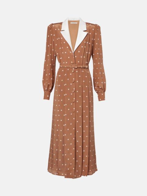 Alessandra Rich Polka-dot silk satin shirt dress