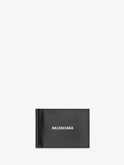 BALENCIAGA Men's Cash Folded Card Holder With Bill Clip in Black/white