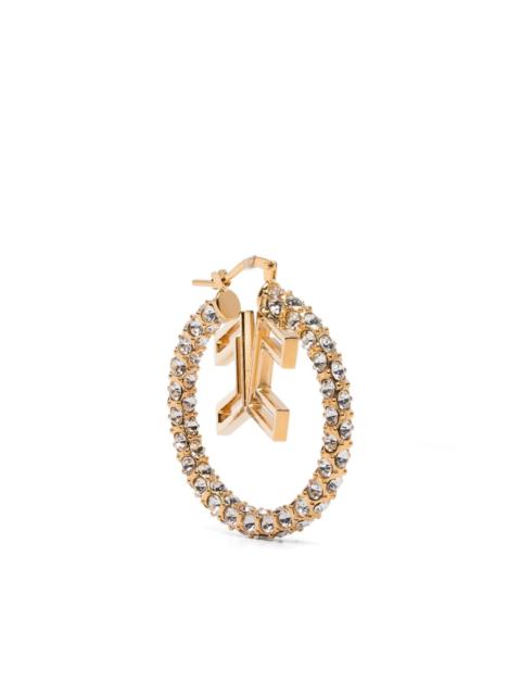 ELISABETTA FRANCHI logo-detail embellished earrings