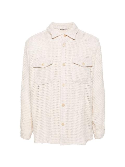 long-sleeve tweed shirt