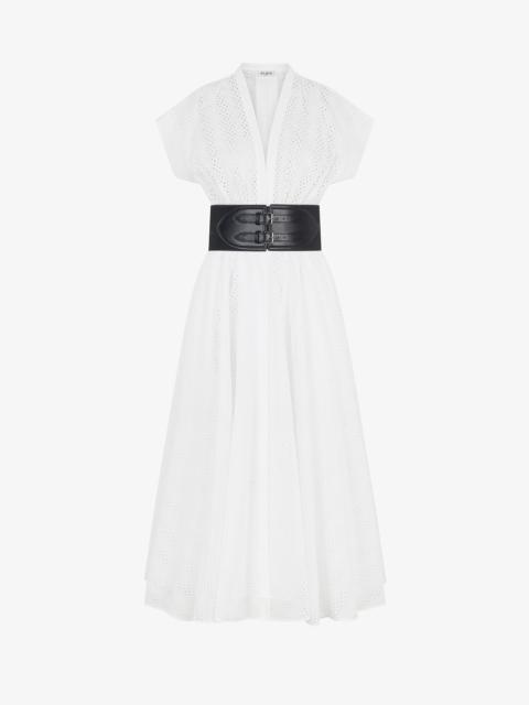BRODERIE ANGLAISE BELTED DRESS