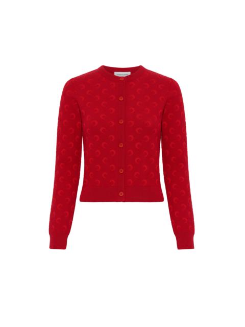 Marine Serre Moon Jacquard Knit Fitted Cardigan