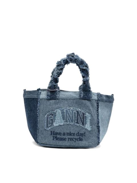 GANNI Denim small tote bag