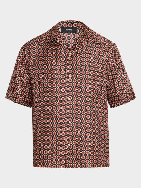 AMIRI Men & apos;s Silk Medallion Camp Shirt